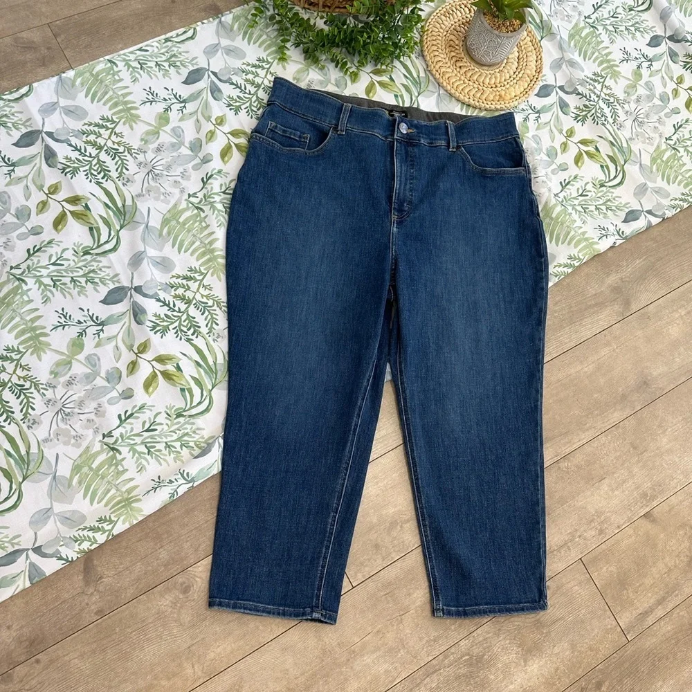 Lee Plus Women’s Relaxed Fit Tapered Leg High Rise Denim Blue Jeans 20W Medium